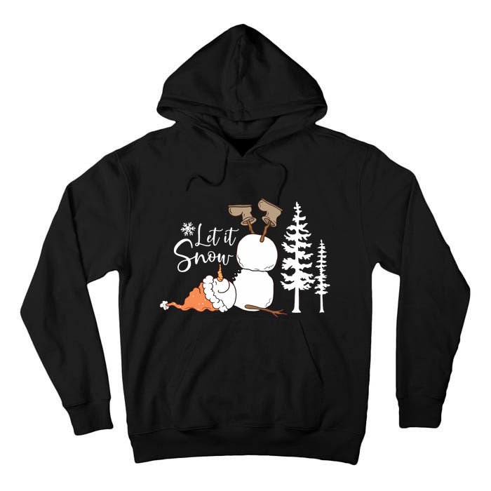 Let It Snow Christmas Snowman Tall Hoodie