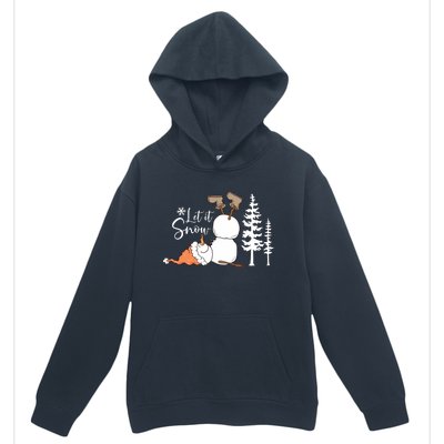 Let It Snow Christmas Snowman Urban Pullover Hoodie