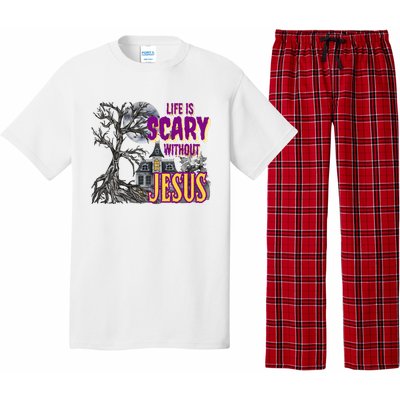 Life Is Scary Without Jesus Halloween Costume Pajama Set