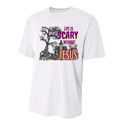 Life Is Scary Without Jesus Halloween Costume Performance Sprint T-Shirt