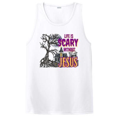 Life Is Scary Without Jesus Halloween Costume PosiCharge Competitor Tank