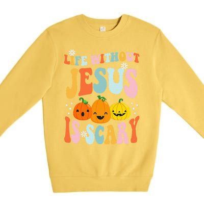 Life is Scary Without Jesus - Christian Faith Halloween  Premium Crewneck Sweatshirt