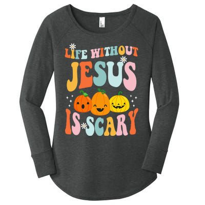 Life is Scary Without Jesus - Christian Faith Halloween  Women's Perfect Tri Tunic Long Sleeve Shirt