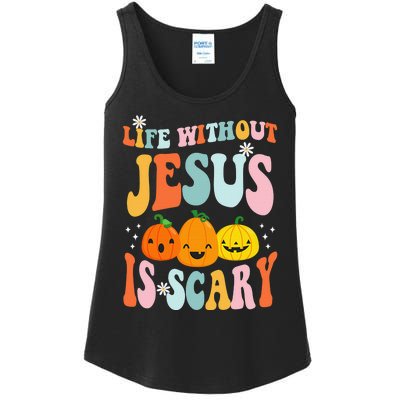 Life is Scary Without Jesus - Christian Faith Halloween  Ladies Essential Tank