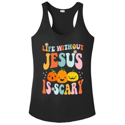 Life is Scary Without Jesus - Christian Faith Halloween  Ladies PosiCharge Competitor Racerback Tank