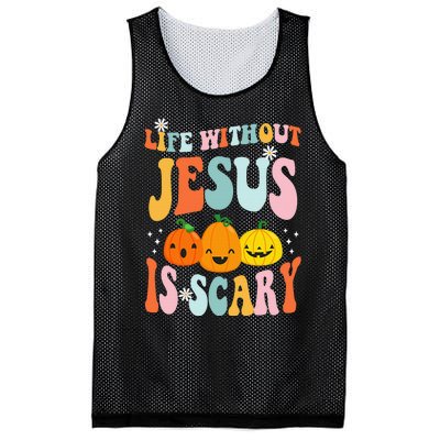 Life is Scary Without Jesus - Christian Faith Halloween  Mesh Reversible Basketball Jersey Tank