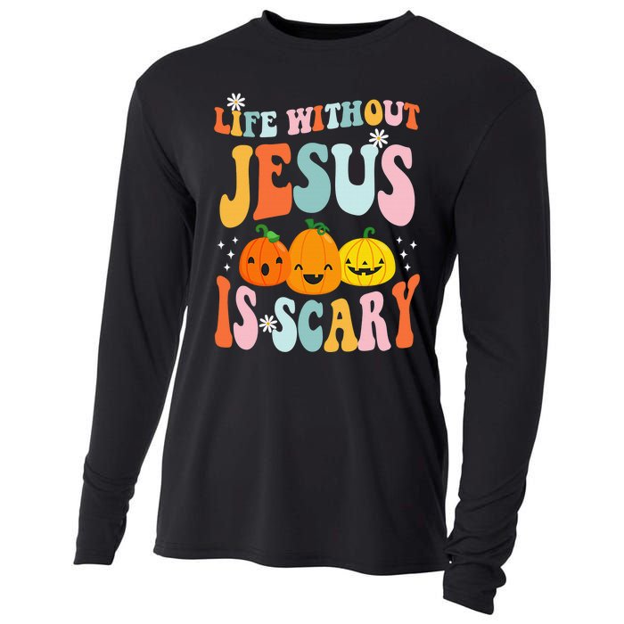 Life is Scary Without Jesus - Christian Faith Halloween  Cooling Performance Long Sleeve Crew