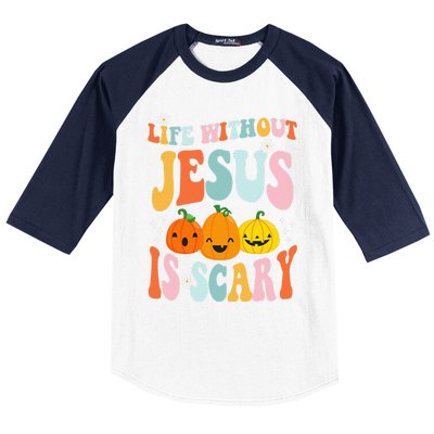 Life is Scary Without Jesus - Christian Faith Halloween  Baseball Sleeve Shirt