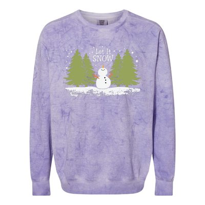 Let It Snow Winter Snowman Christmas Colorblast Crewneck Sweatshirt