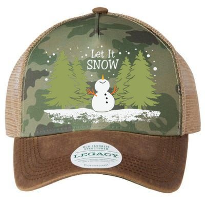 Let It Snow Winter Snowman Christmas Legacy Tie Dye Trucker Hat