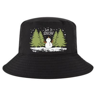 Let It Snow Winter Snowman Christmas Cool Comfort Performance Bucket Hat