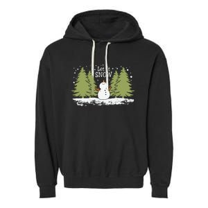 Let It Snow Winter Snowman Christmas Garment-Dyed Fleece Hoodie