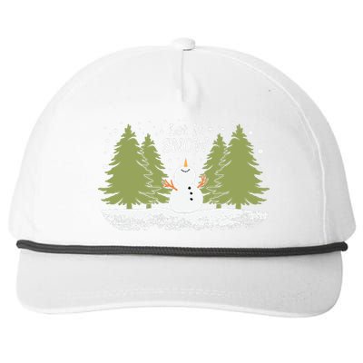 Let It Snow Winter Snowman Christmas Snapback Five-Panel Rope Hat