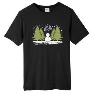 Let It Snow Winter Snowman Christmas Tall Fusion ChromaSoft Performance T-Shirt