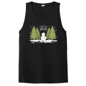 Let It Snow Winter Snowman Christmas PosiCharge Competitor Tank