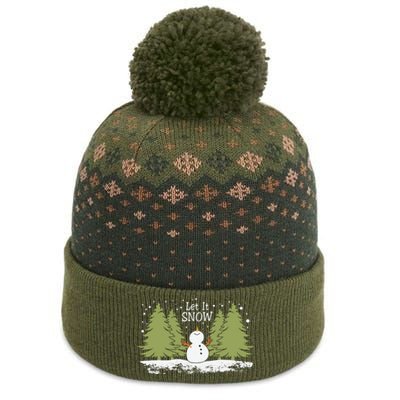 Let It Snow Winter Snowman Christmas The Baniff Cuffed Pom Beanie