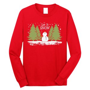 Let It Snow Winter Snowman Christmas Long Sleeve Shirt