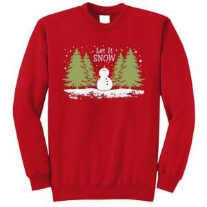 Let It Snow Winter Snowman Christmas Sweatshirt