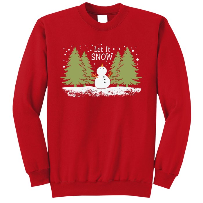 Let It Snow Winter Snowman Christmas Sweatshirt