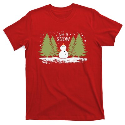 Let It Snow Winter Snowman Christmas T-Shirt