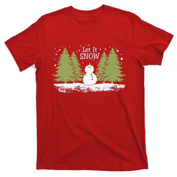 Let It Snow Winter Snowman Christmas T-Shirt