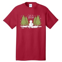 Let It Snow Winter Snowman Christmas Tall T-Shirt