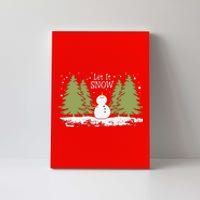 Let It Snow Winter Snowman Christmas Canvas