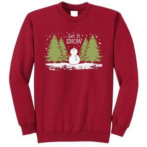 Let It Snow Winter Snowman Christmas Tall Sweatshirt