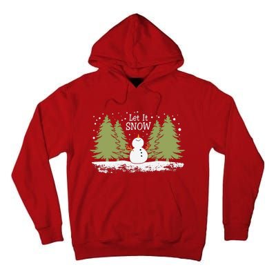 Let It Snow Winter Snowman Christmas Tall Hoodie