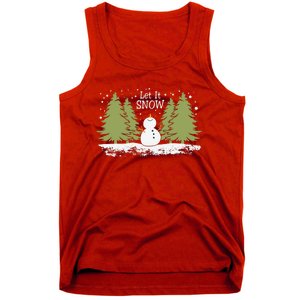 Let It Snow Winter Snowman Christmas Tank Top