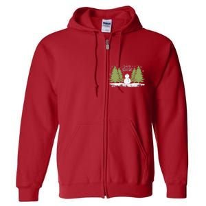 Let It Snow Winter Snowman Christmas Full Zip Hoodie