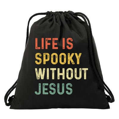 Life Is Spooky Without Jesus Christian Religious Halloween  Drawstring Bag