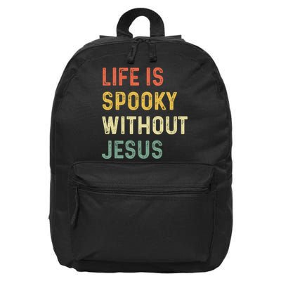 Life Is Spooky Without Jesus Christian Religious Halloween  16 in Basic Backpack