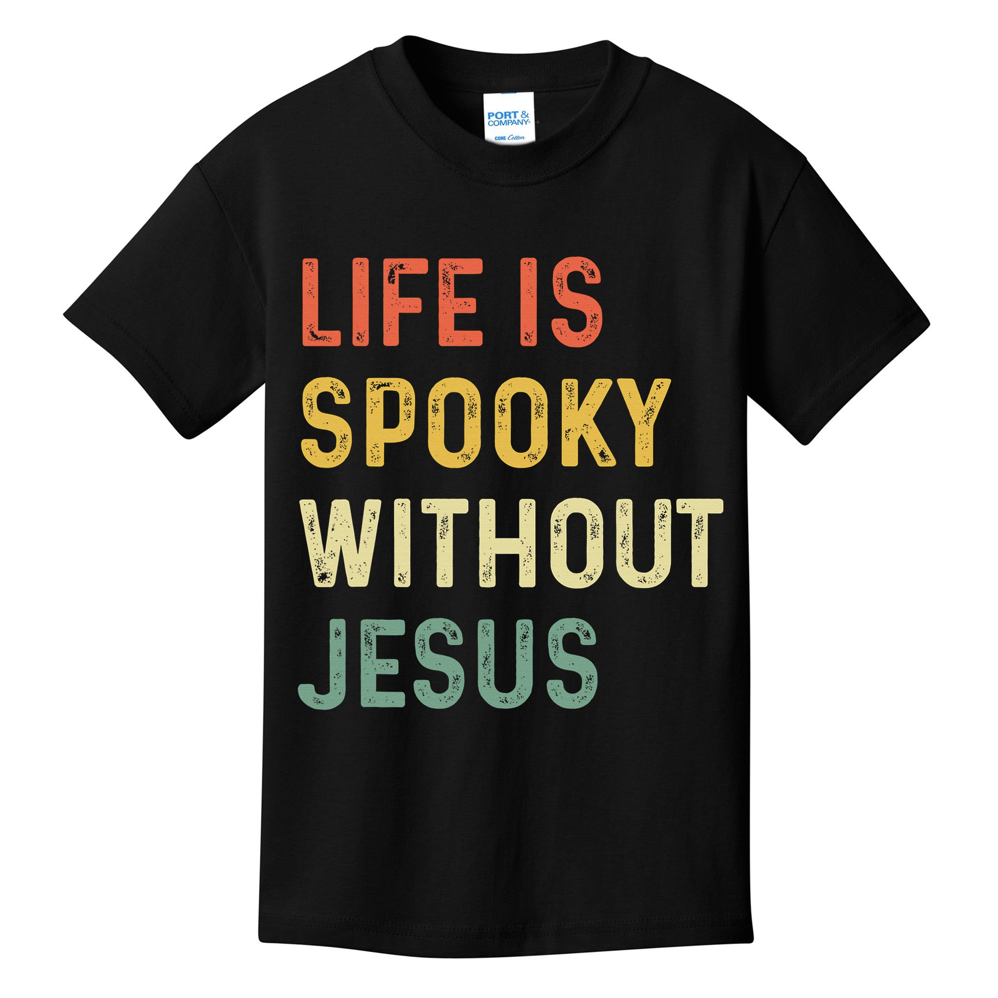 Life Is Spooky Without Jesus Christian Religious Halloween  Kids T-Shirt