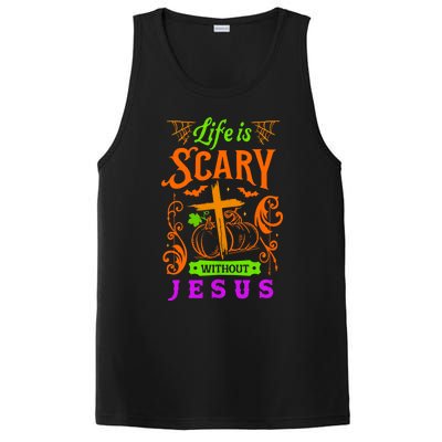 Life Is Scary Without Jesus Christian Halloween Jesus PosiCharge Competitor Tank