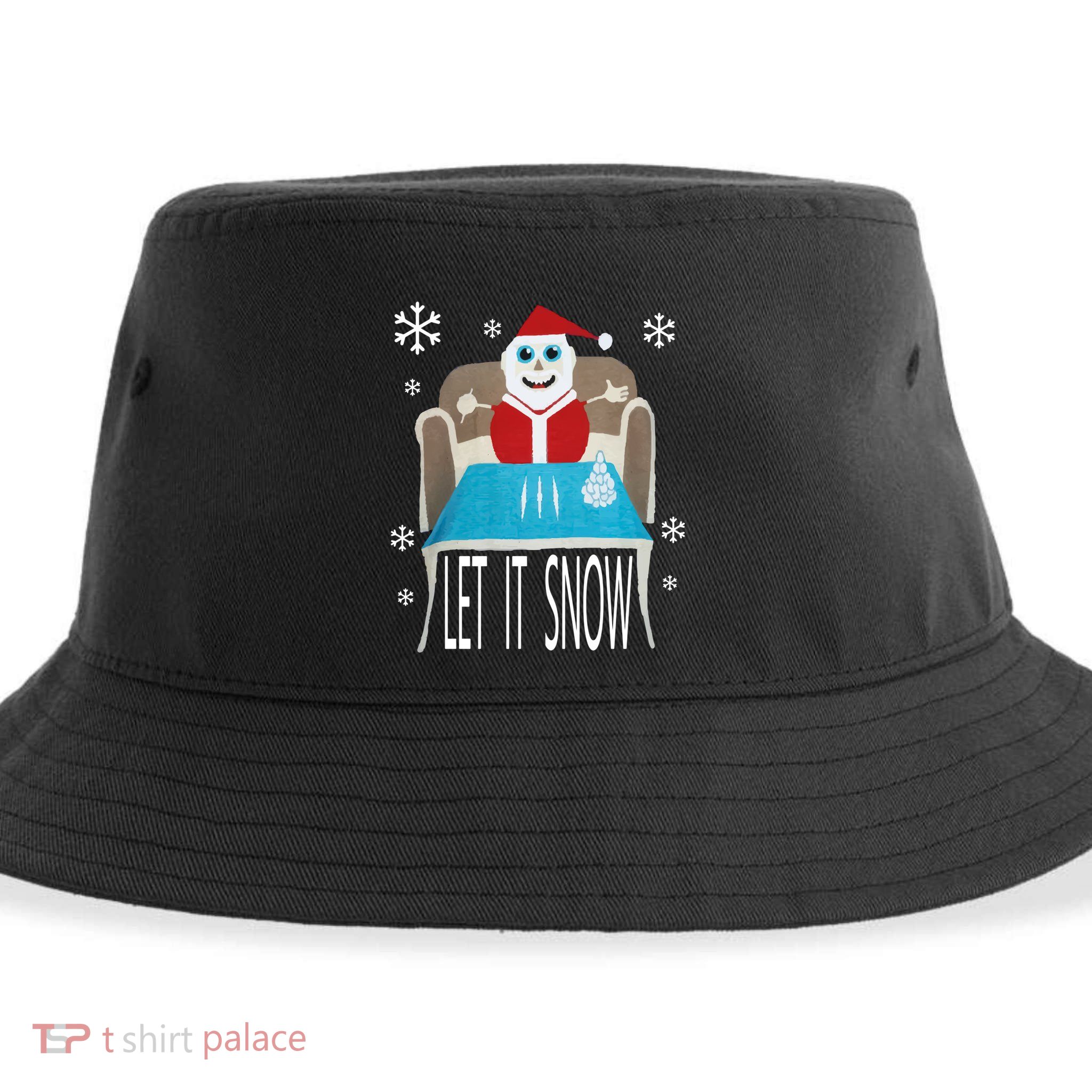 Let It Snow Christmas Sweater Cocaine Snorting Santa Funny Sustainable Bucket Hat