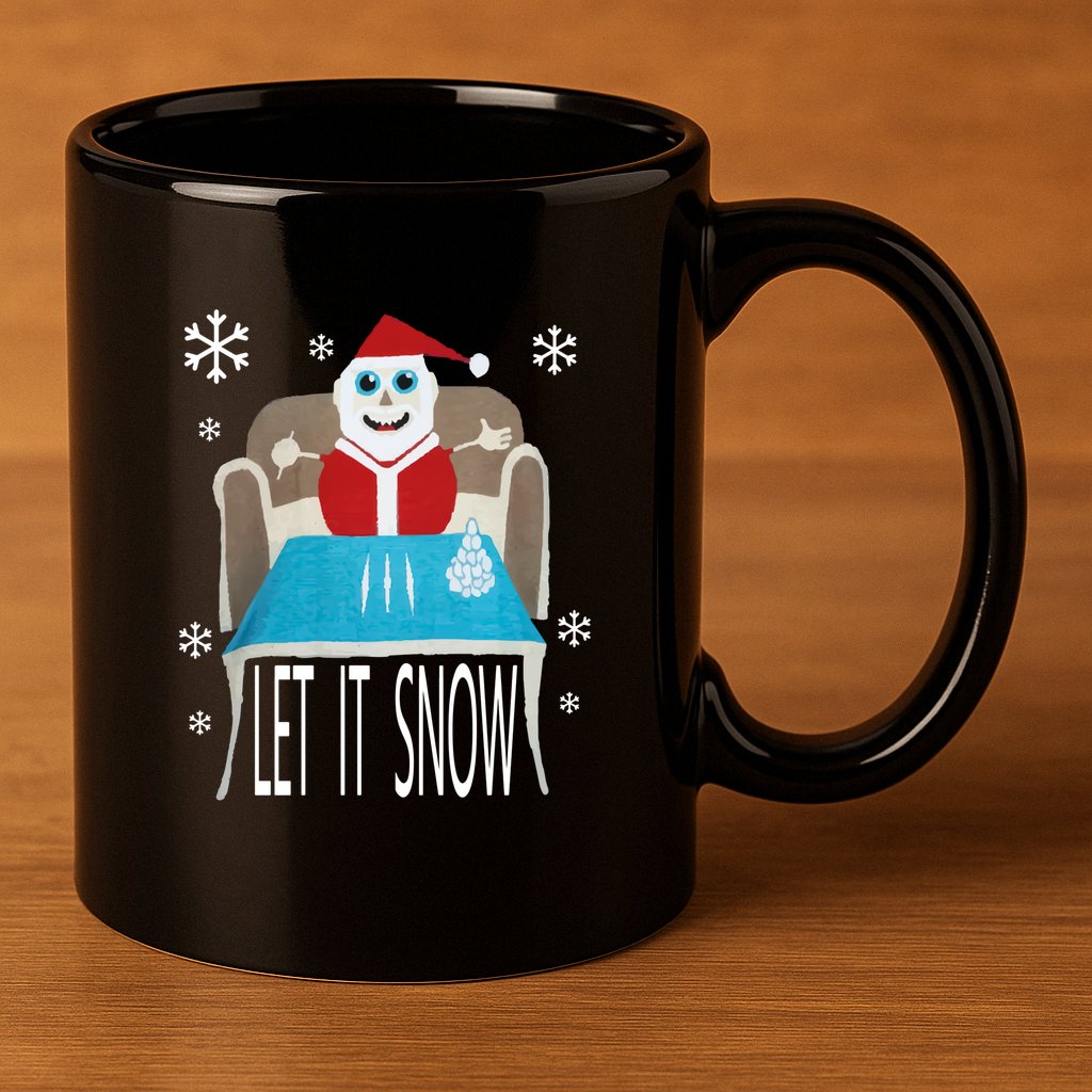 Let It Snow Christmas Sweater Cocaine Snorting Santa Funny 11oz C Handle Ceramic Mug