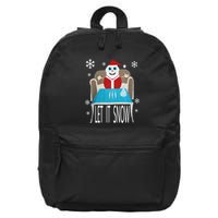Let It Snow Christmas Sweater Cocaine Snorting Santa Funny 16 in Basic Backpack