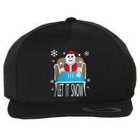 Let It Snow Christmas Sweater Cocaine Snorting Santa Funny Wool Snapback Cap