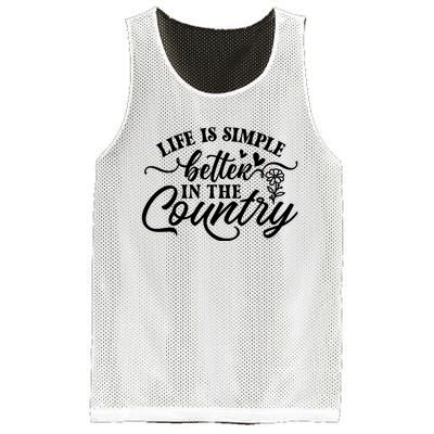 Life Is Simple Better In The Country Mesh Reversible Basketball Jersey Tank