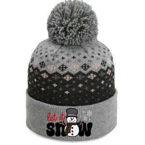 Let It Snow Christmas Holiday Cute The Baniff Cuffed Pom Beanie