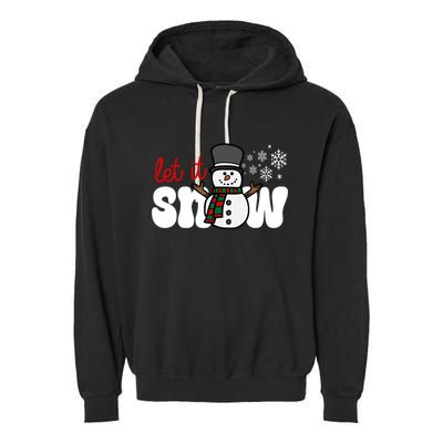 Let It Snow Christmas Holiday Cute Garment-Dyed Fleece Hoodie