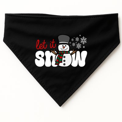 Let It Snow Christmas Holiday Cute USA-Made Doggie Bandana