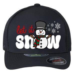 Let It Snow Christmas Holiday Cute Flexfit Unipanel Trucker Cap