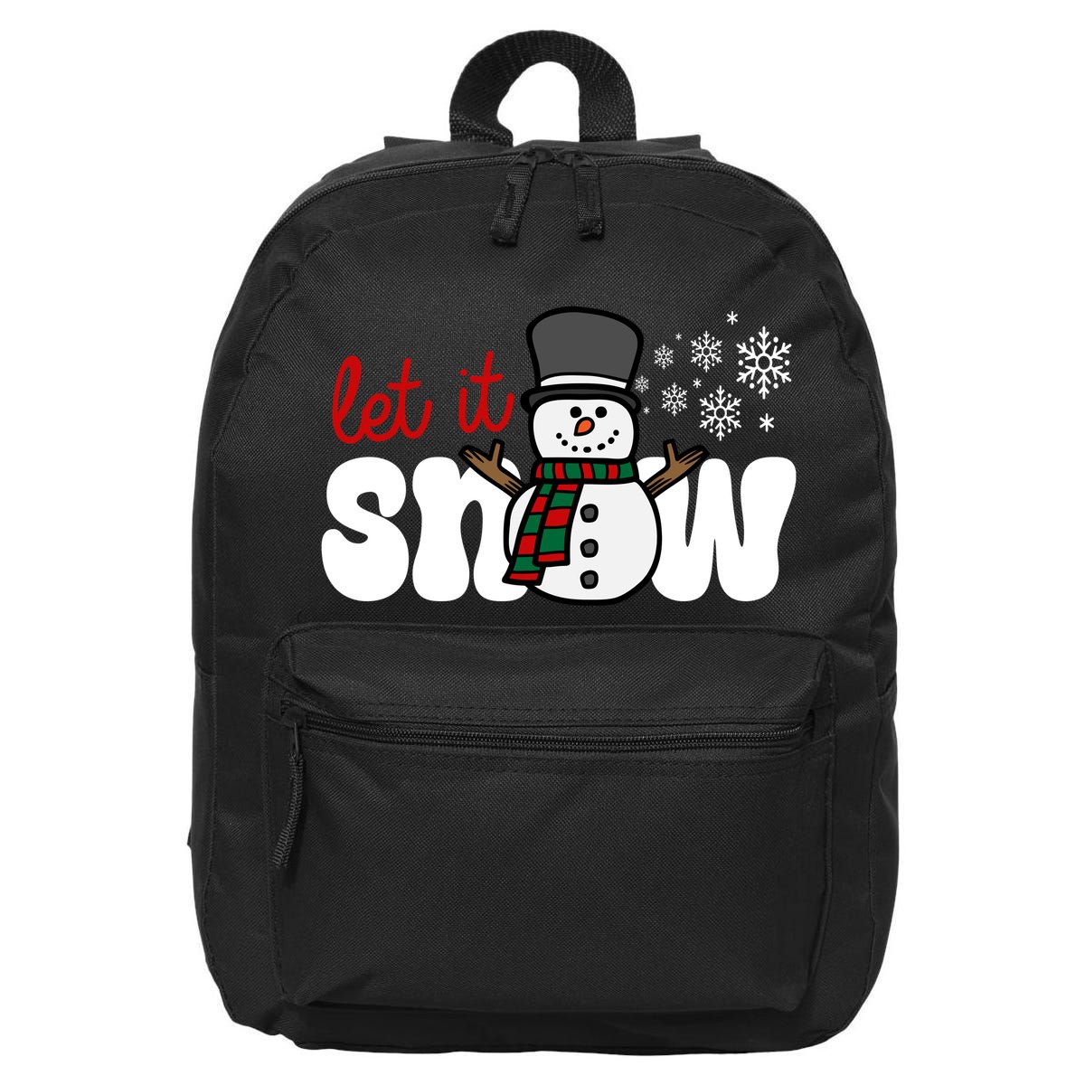 Let It Snow Christmas Holiday Cute 16 in Basic Backpack
