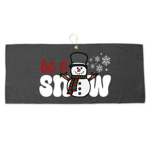 Let It Snow Christmas Holiday Cute Large Microfiber Waffle Golf Towel