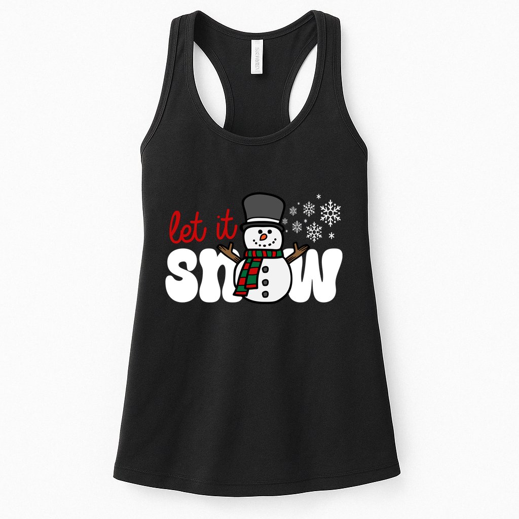 Let It Snow Christmas Holiday Cute Womens Tank Top