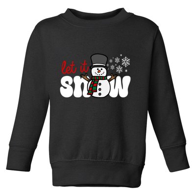 Let It Snow Christmas Holiday Cute Toddler Sweatshirt