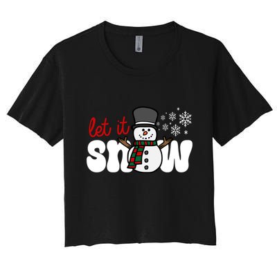 Let It Snow Christmas Holiday Cute Crop Top