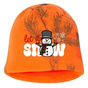 Let It Snow Christmas Holiday Cute Kati - Camo Knit Beanie